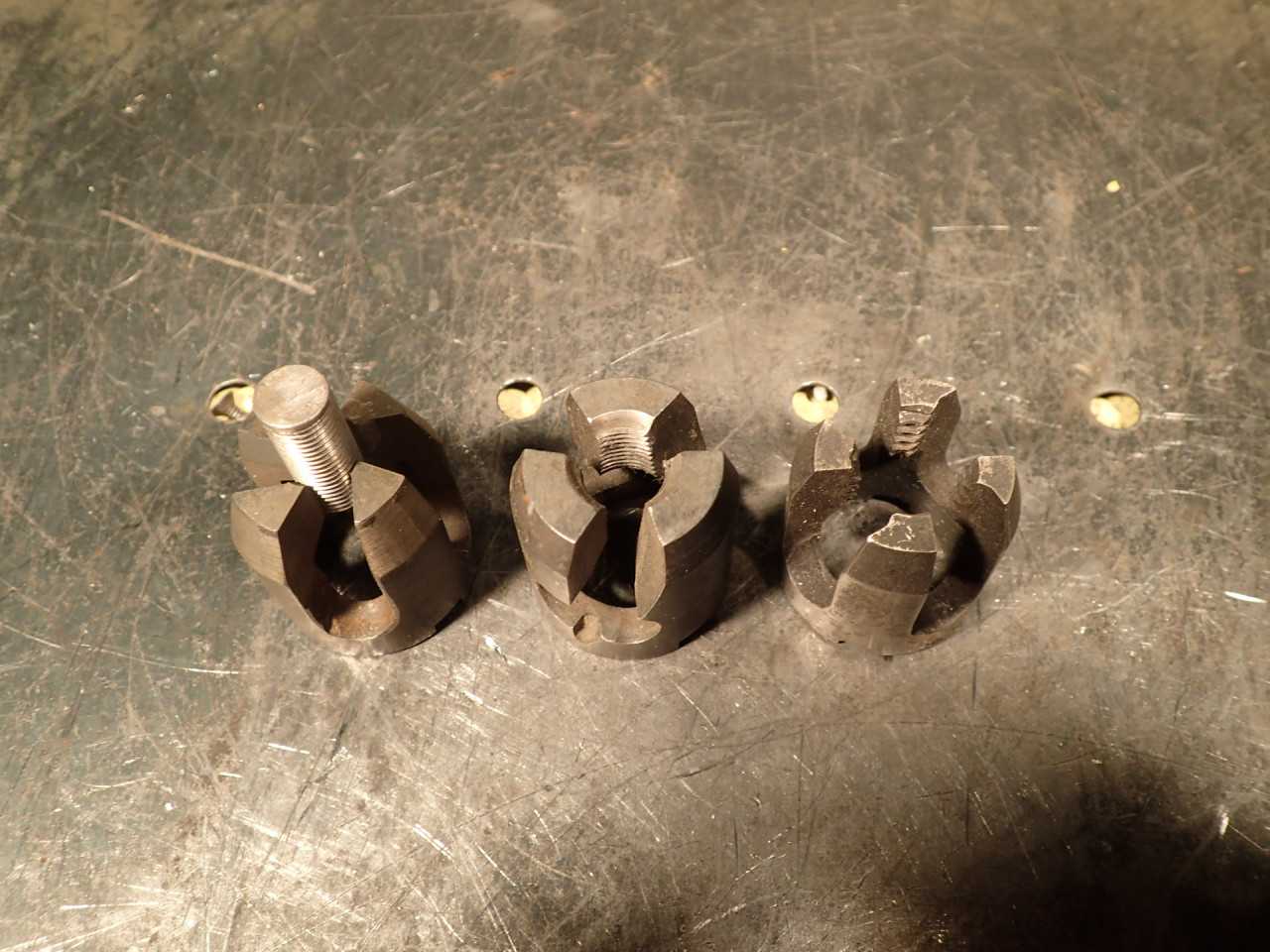 3 Pc Lot Acorn #3 Round Button Threading Dies: 3/8" -24NF 1/2" -20NF 5/8" -11NC - HOLEMAKING TOOLS