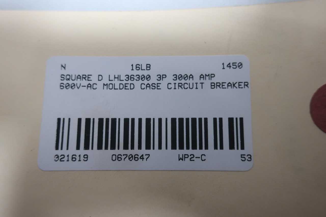 SQUARE D LHL36300 CIRCUIT BREAKER 300A - CIRCUIT BREAKERS