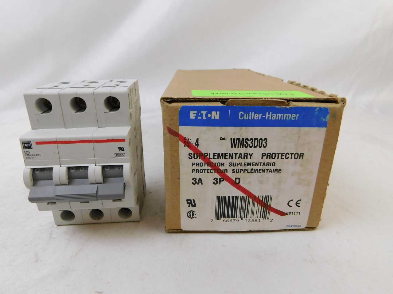 (16) Eaton WMS3D03 MCB D Curve 3P 3A - CIRCUIT BREAKERS