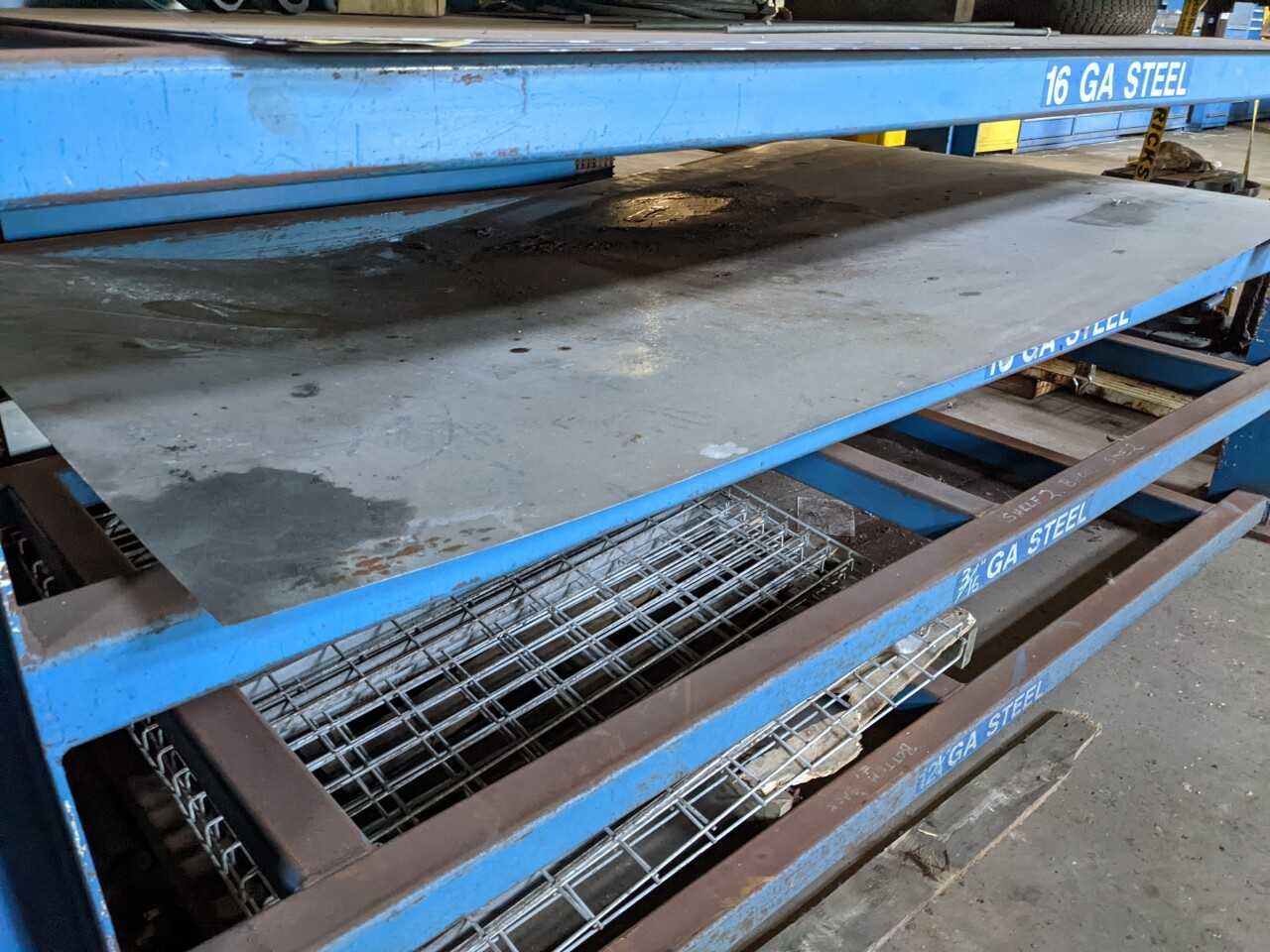 LOT OF ASSORTED STEEL PLATE, SHEET METAL, 12 GA, 16GA, 10GA