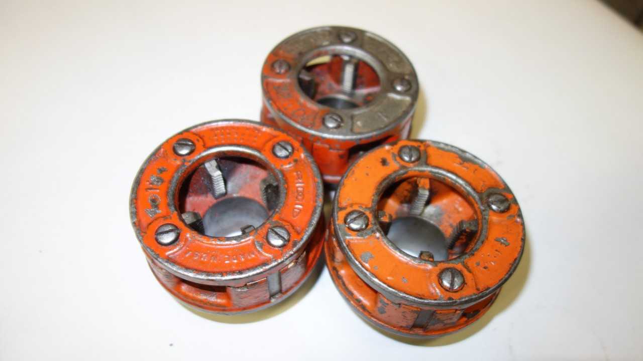 LOT OF 3 RIDGID 1 IN DIE HEADS - ELECTRIC POWER TOOLS