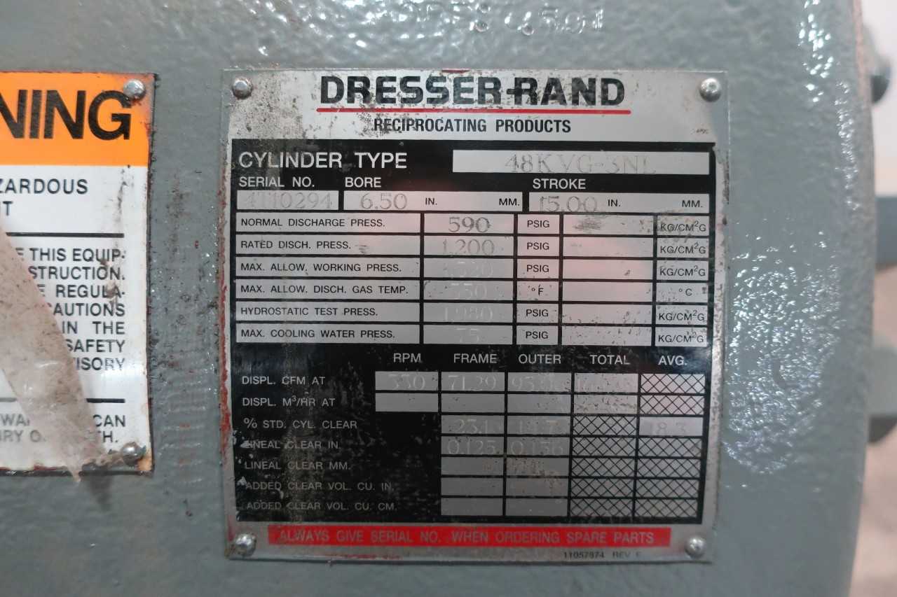 DRESSER-RAND 48KVG-3NL NON-LUBRICATED POWER CYLINDER - PNEUMATIC CYLINDERS & ACTUATORS