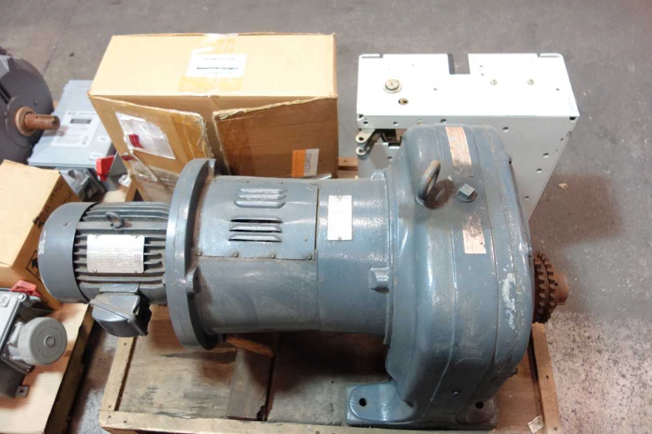 3 PALLETS OF ASSORTED ELECTRICAL, SWITCH GEAR, POWER SUPPLY, CONTROLS, AC MOTOR, GEAR MOTORS - ELECTRICAL COMPONENTS