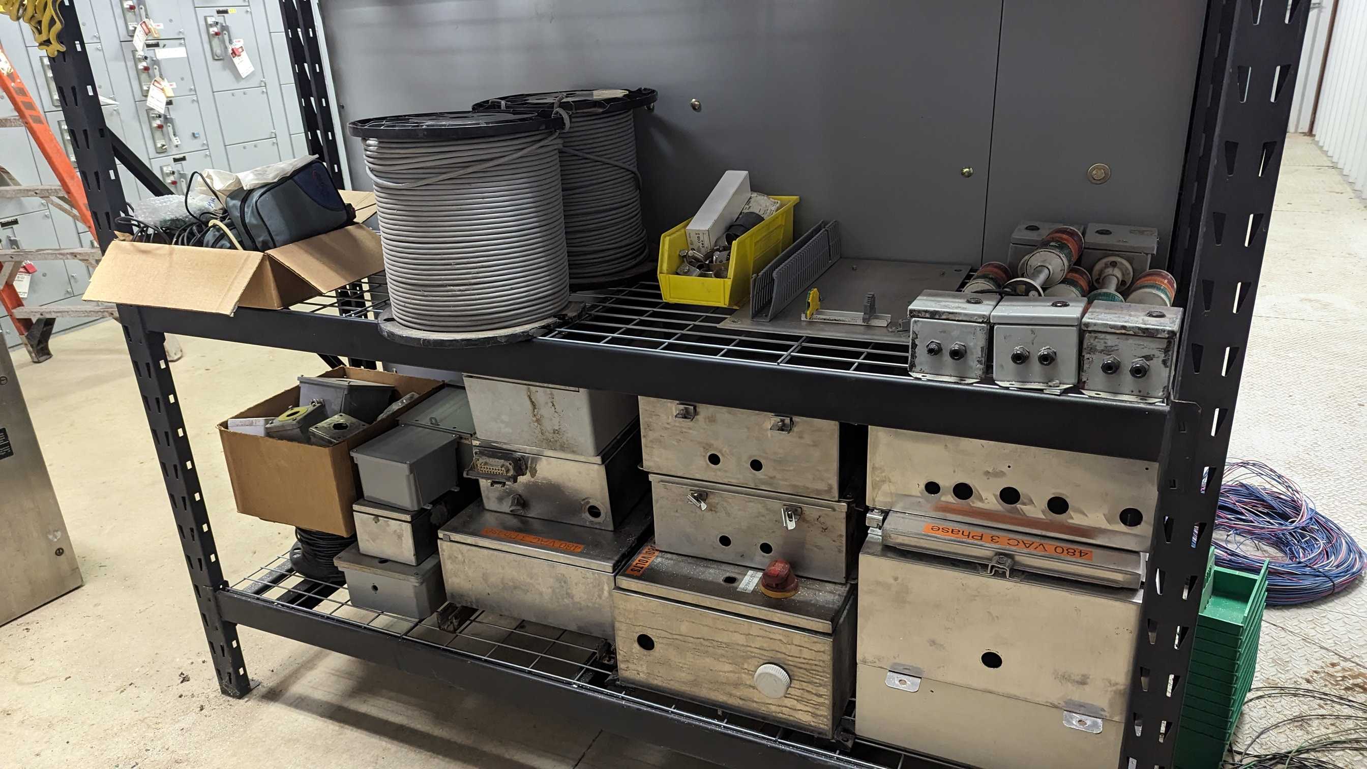 BULK LOT OF SHELVING CONTENTS - ELECTRICAL INSTRUMENTATION - SHELVING