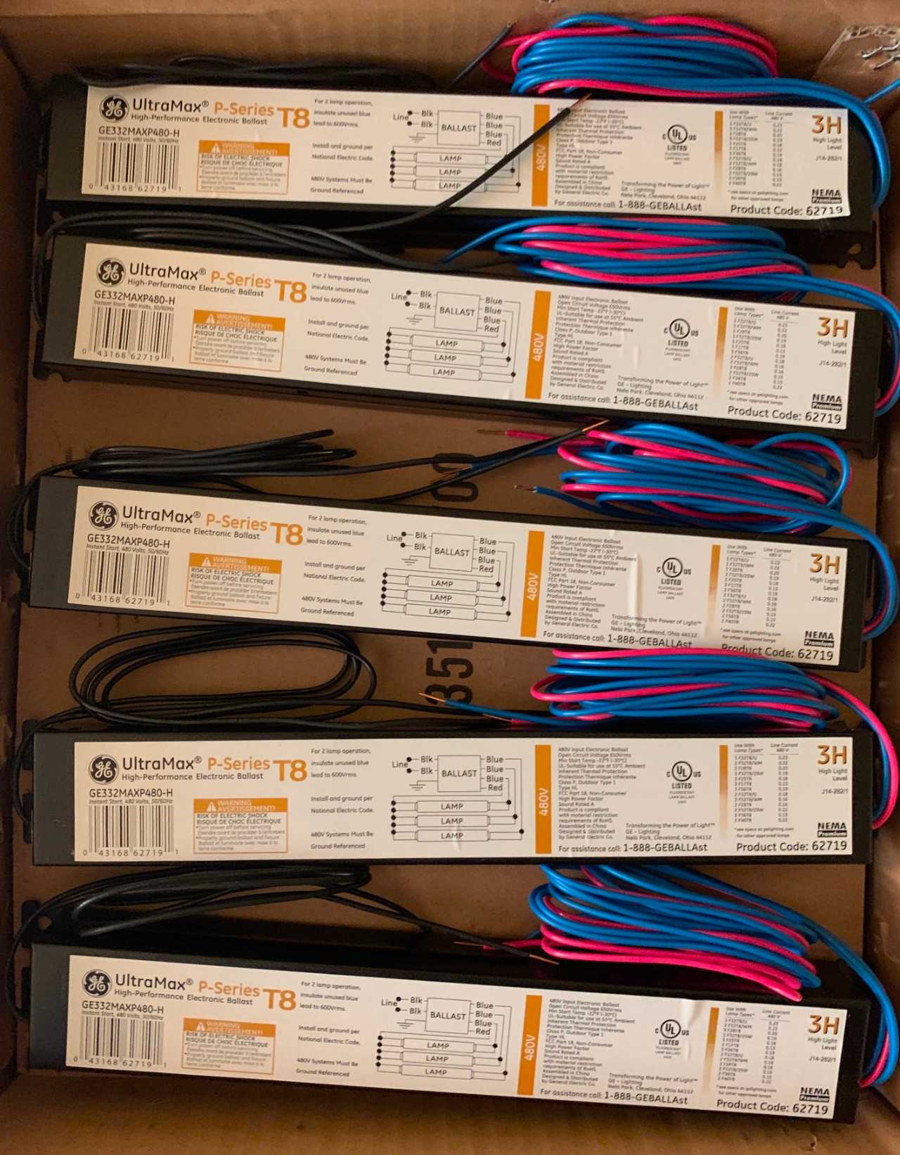 New - Lot of 20 - GE 62719 GE332MAXP480-H Fluorescent Ballast - LIGHTING