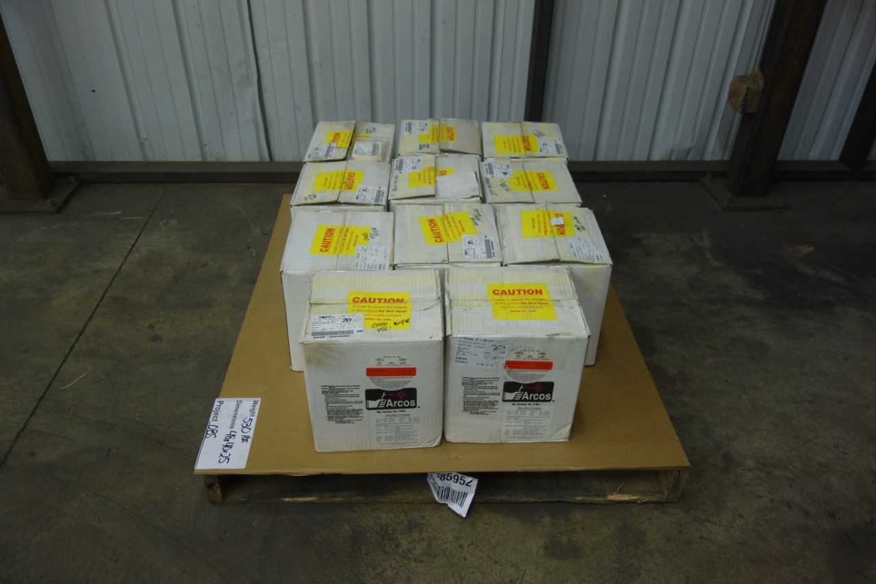 PALLET OF ARCOS ER70S-2 WELDING WIRE, BOXES OF 20, 0.035 IN, 2 LB - WELDING EQUIPMENT