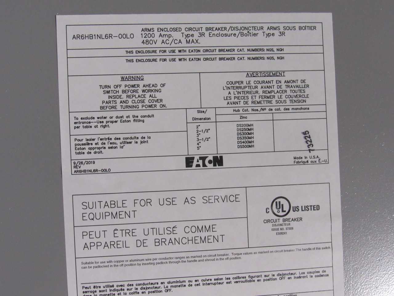 Eaton ARMS Enclosed Circuit Breaker - CIRCUIT BREAKERS