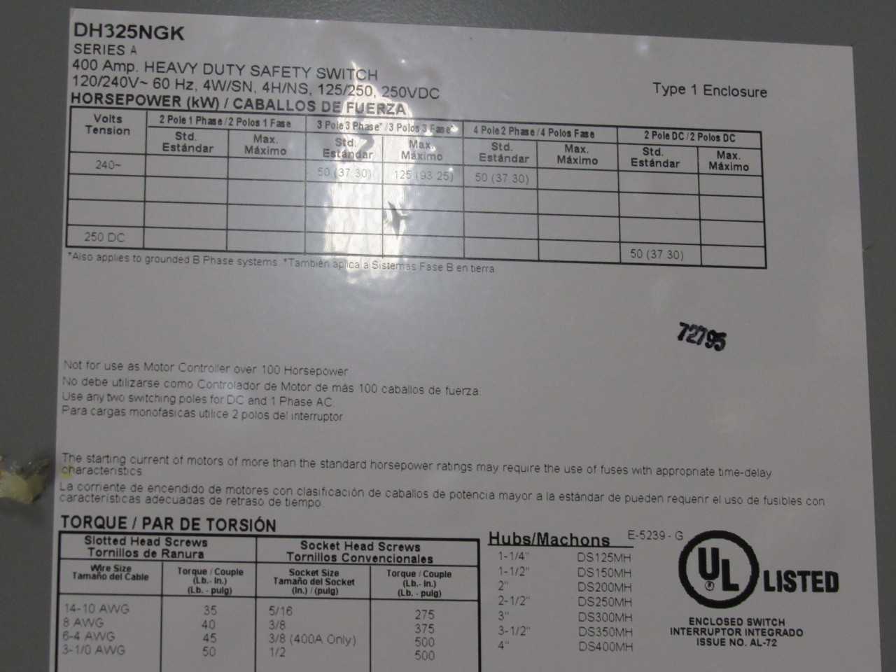 Eaton Heavy Duty Safety Switch - SAFETY EQUIPMENT