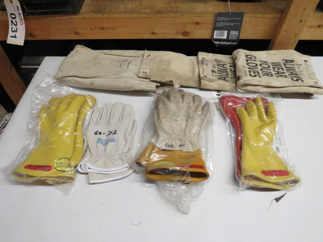 3 PAIRS LTL CLASS 0 TYPE 1 D120 SIZE 9 & 10 HIGH VOLTAGE ELECTRICAL GLOVES - SAFETY EQUIPMENT
