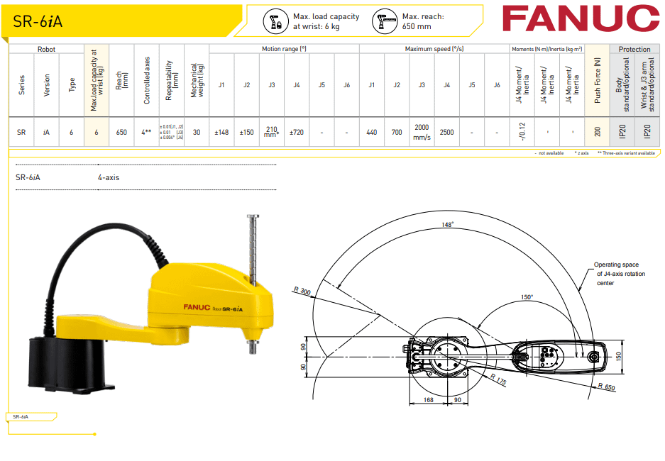 FANUC SR-6IA SCARA ROBOT & CONTROLLER ASSEMBLY - ARTICULATED ROBOTS