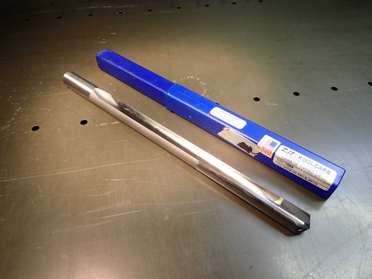 Koolcarb 49/64 in .7656 Carbide Tipped Coolant Feed Gun Drill: 9 Flutes, NEW USA - MACHINING EQUIPMENT
