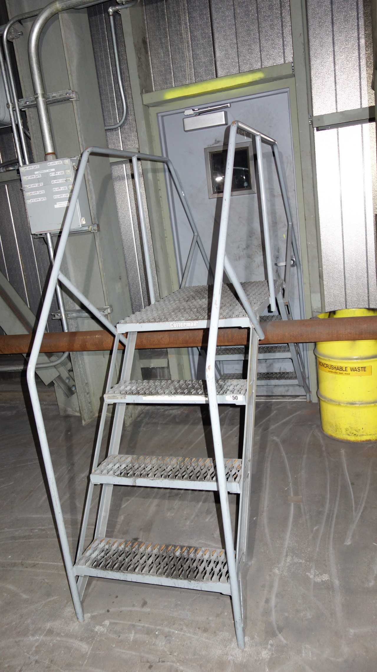 LOT OF 5 COTTERMAN CROSSOVER BRIDGES, STEP LADDER - MATERIAL HANDLING