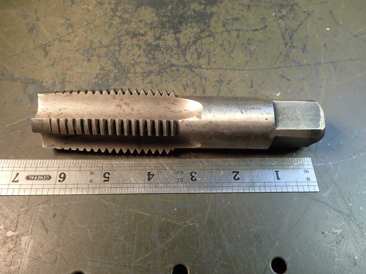 Standard Tool Co 1-1/2" -6 NC Hand Thread Tap 4-Flute 3" Long Flutes Made in USA - HOLEMAKING TOOLS