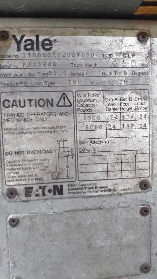 1995 Yale GTP060RBJUAT080 - FORKLIFTS