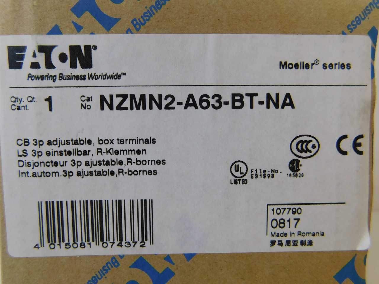 Quantity 2 of Eaton NZMN2-A63-BT-NA MCCB NZMN2 3P 63A - CIRCUIT BREAKERS