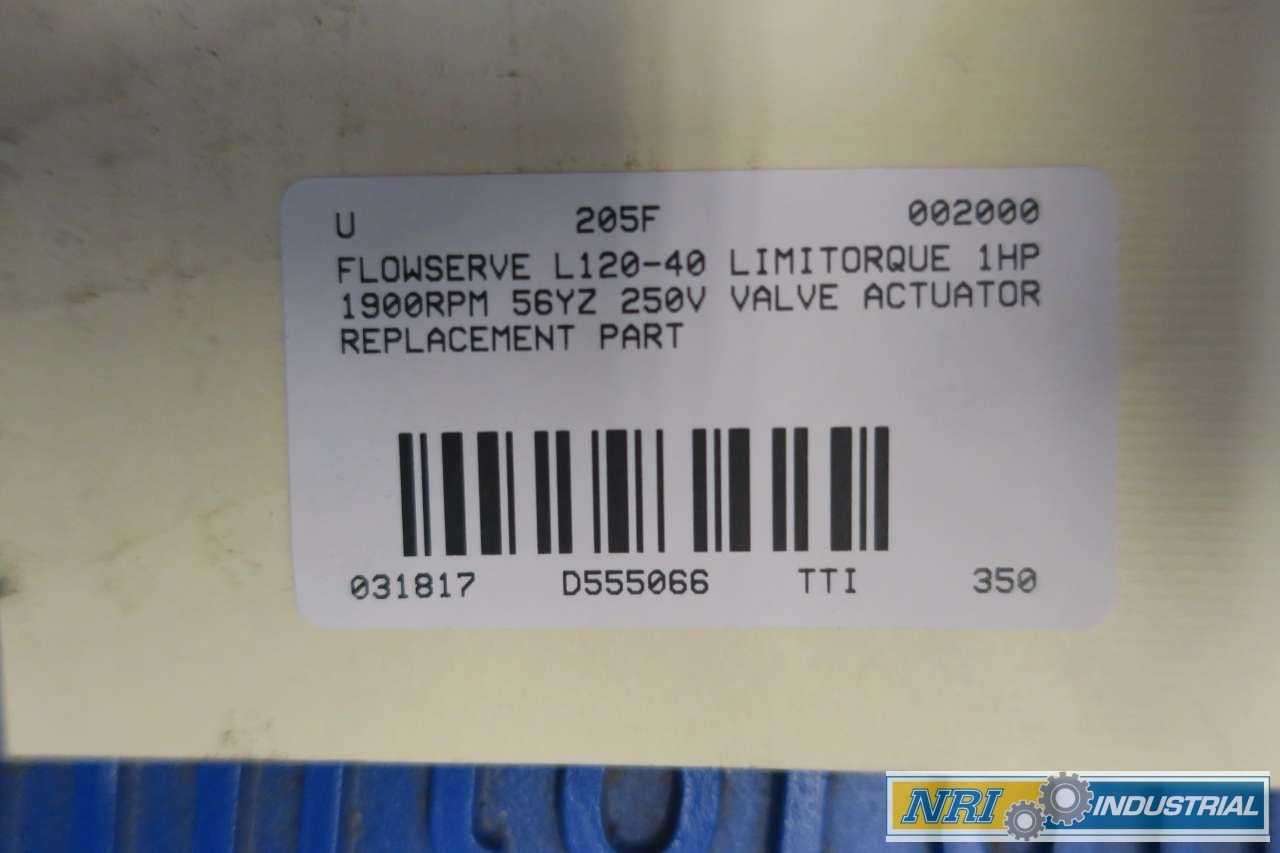 FLOWSERVE L120-40 LIMITORQUE 1HP 250V-DC ELECTRIC VALVE ACTUATOR - VALVES