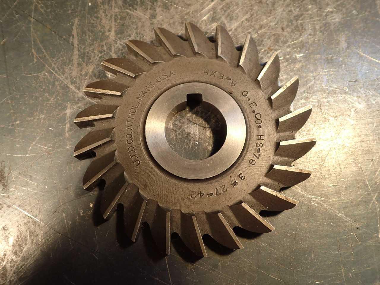 UTD 4" x 3/8" Plain Tooth Side Mill Milling Cutter 1" Horizontal Arbor Hole USA - MILLING TOOLS