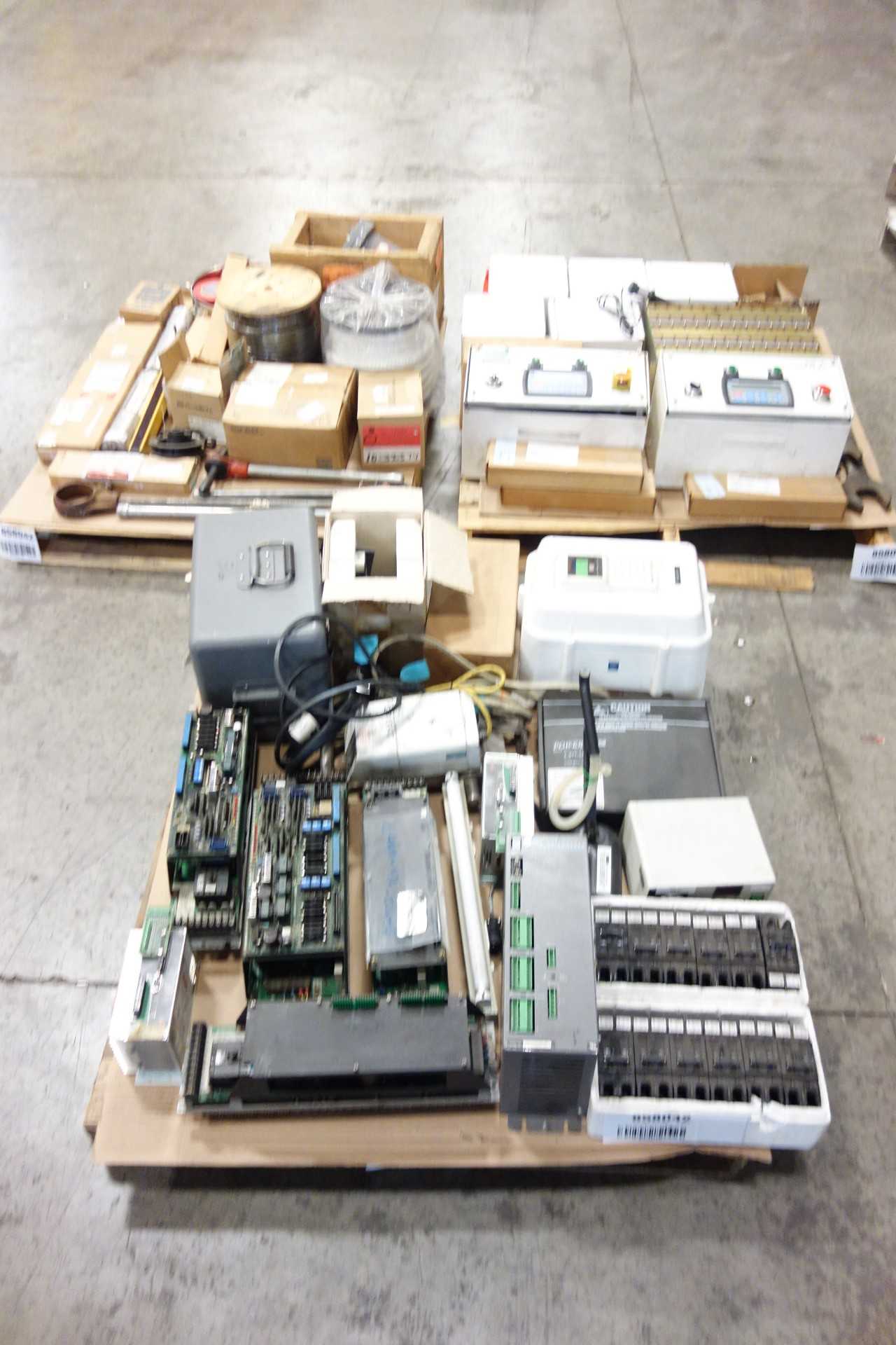 3 PALLETS OF ASSORTED INDUSTRIAL SURPLUS - ELECTRICAL COMPONENTS