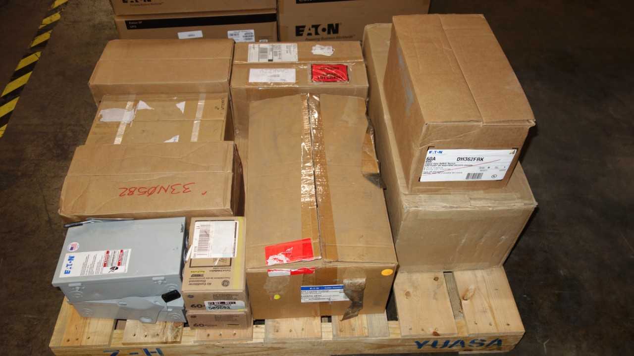 1 PALLET OF EATON ASSORTED DISCONNECT SWITCHES, STARTERS - ELECTRICAL COMPONENTS
