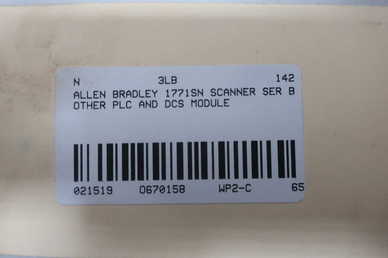 ALLEN BRADLEY 1771-SN I/O SCANNER SER B OTHER PLC AND DCS MODULE - AUTOMATION & CONTROLS