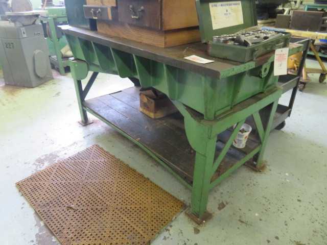 Steel work table and contents only in the wood boxes, and wood boxes - MISCELLANEOUS