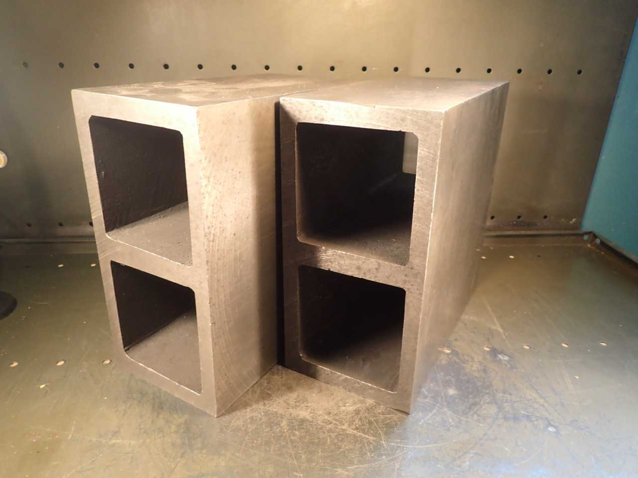 2 Pc Set 12" x 12" x 6" 2-Core Hollow Box Machinist Mill Set-Up Parallel Blocks - END MILLS