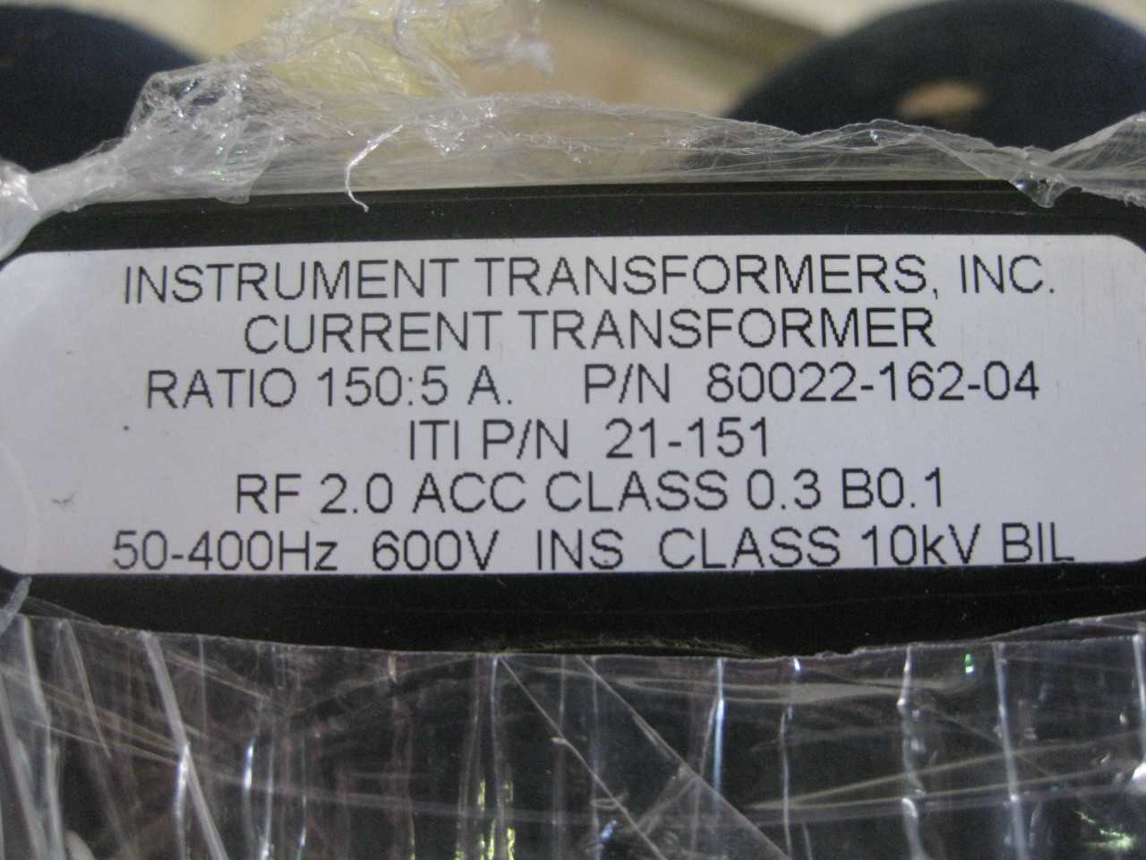Current instrument transformers ( QTY. 20 ) - CONTROL TRANSFORMERS