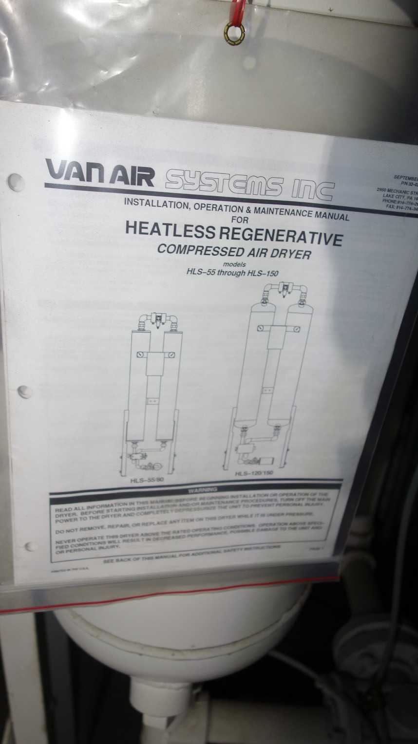 VAN-AIR HL2 150PSI REGENERATIVE COMPRESSED AIR DRYER - AIR DRYERS