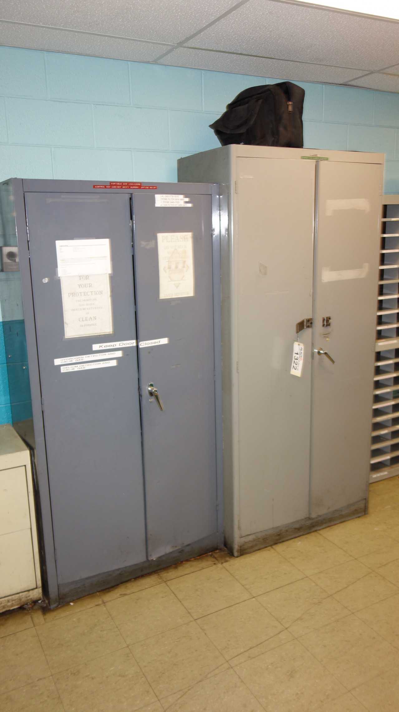 LOT OF 3 CABINETS WITH CONTENTS,TEST EQUIPMENT, TOOLS - ELECTRIC POWER TOOLS