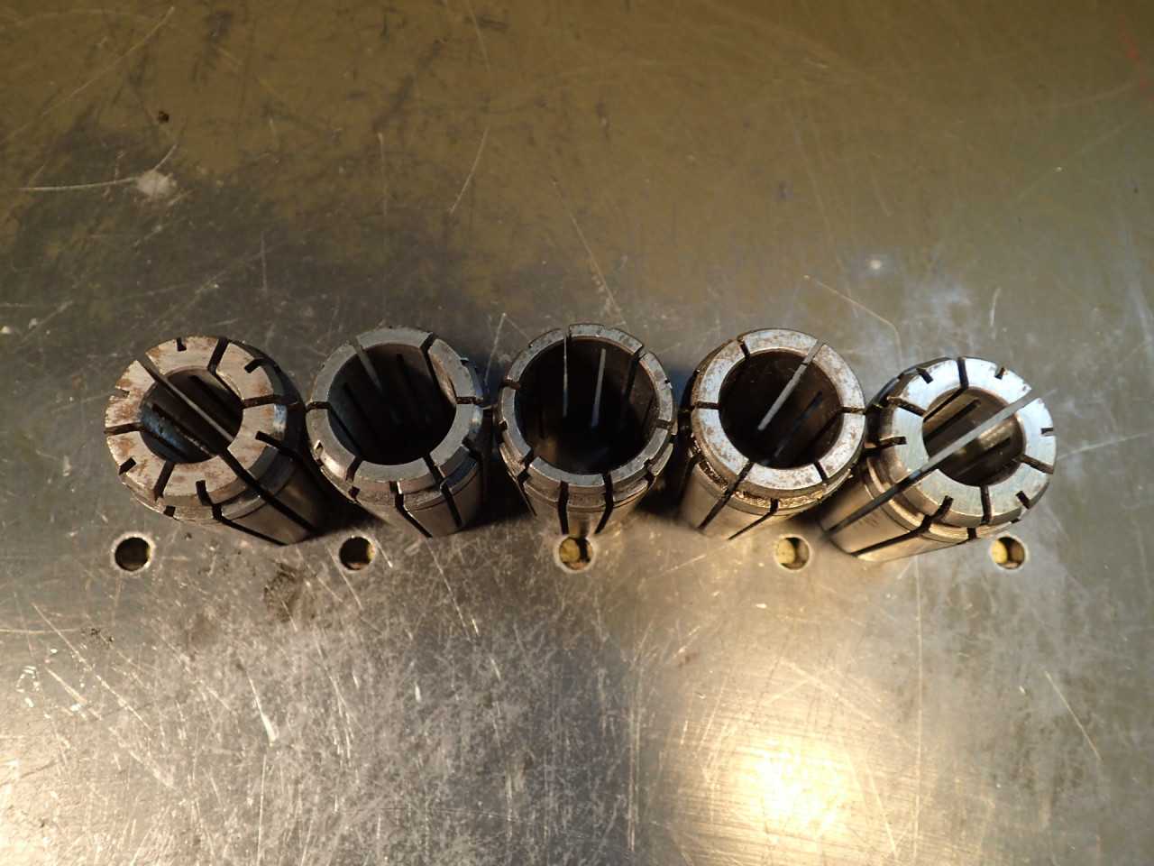 5 Piece Lot of Erickson TG-100 Collets: 11/16", 23/32", 7/8", 29/32" 1" USA - MACHINING ACCESSORIES & TOOLING