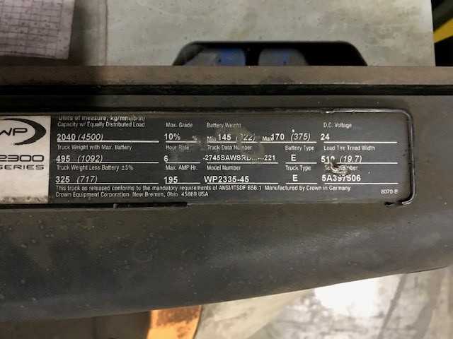 2011 Crown WP2345-45 walkie pallet jack Valley View OH - MANUAL PALLET JACKS