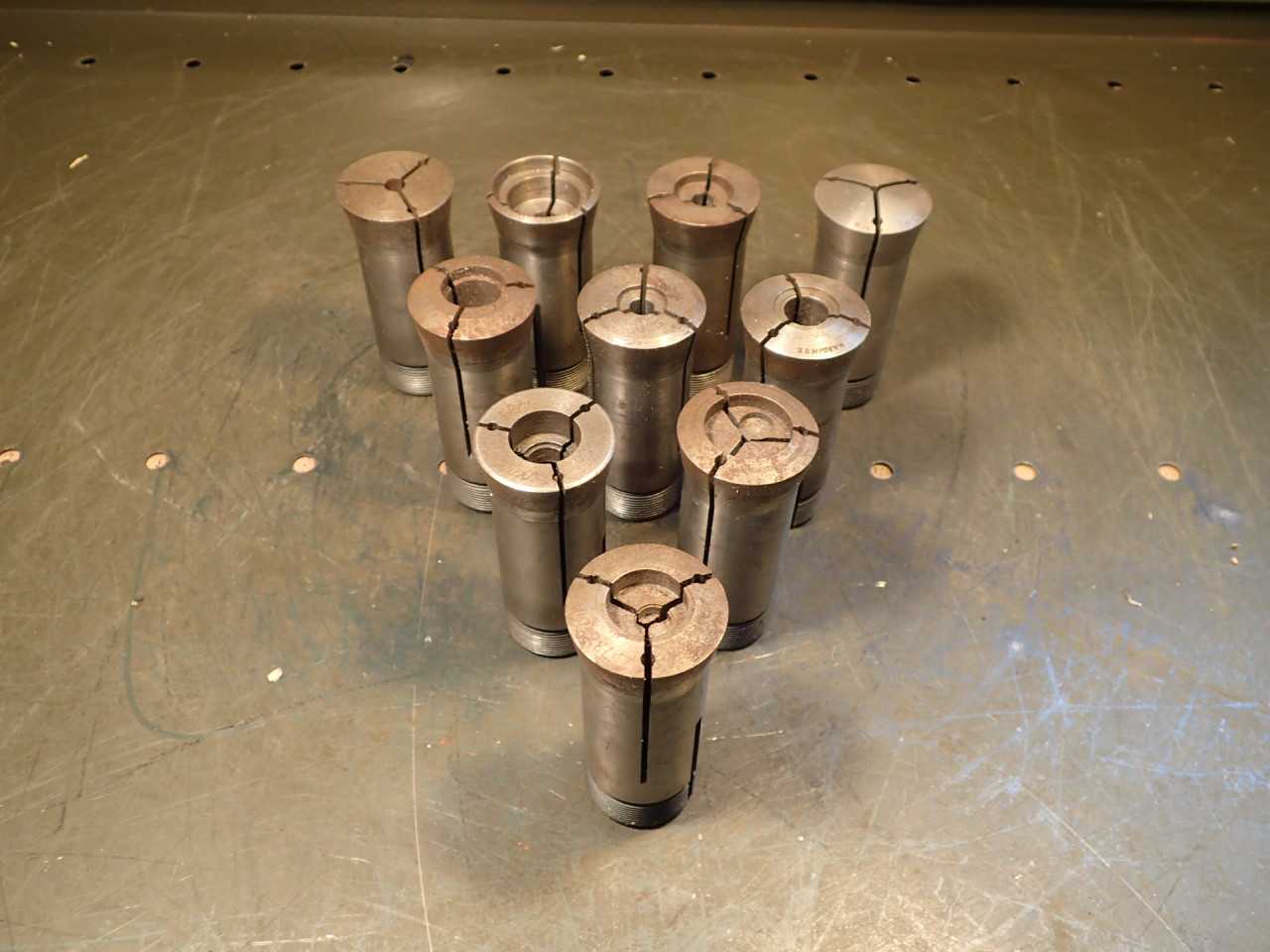 10 Piece Lot of Hardinge 5C E1 & E2 Emergency Collets, Used in Good Condition - LATHE PARTS