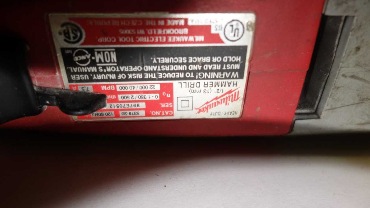 MILWAUKEE 5378-20 CORDED DUAL TORQUE HAMMER DRILL - ELECTRIC POWER TOOLS