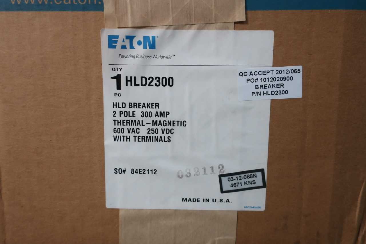 EATON HLD2300 300A 2P MOLDED CASE CIRCUIT BREAKER 600V-AC - CIRCUIT BREAKERS