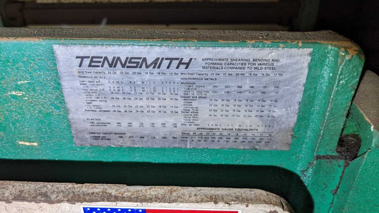 Tennsmith hydraulic squaring shee - PRESSES