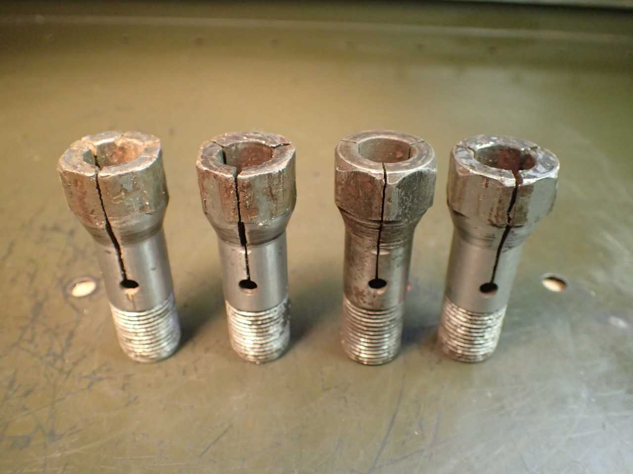 4 Piece Lot of 7/8" Hex Head Collets: Procunier (?) Used in Good Condition - HOLEMAKING TOOLS