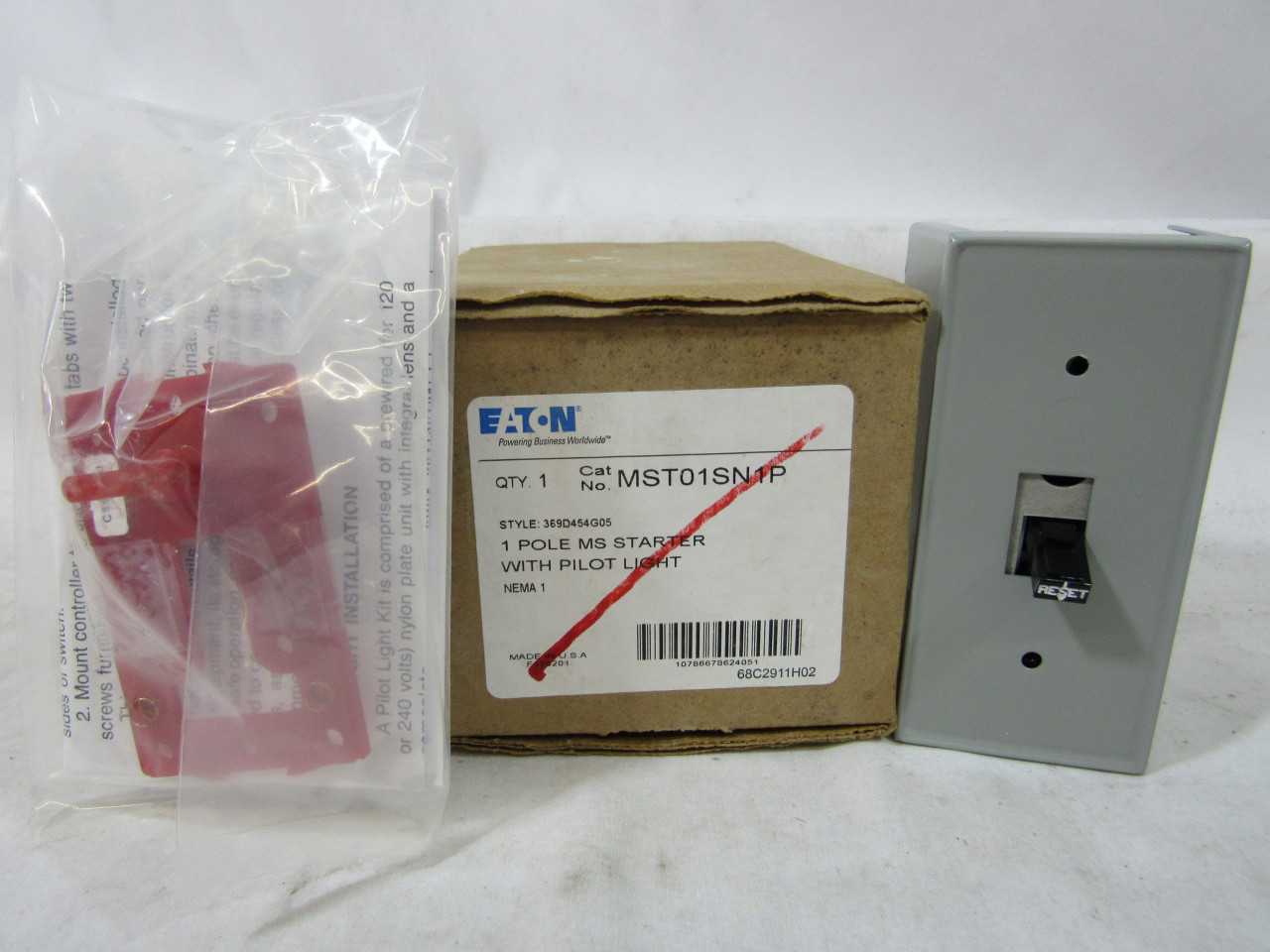 Quantity of 20 New Surplus Eaton MST01SN1P Starter Enclosed Motor Operator 1P 1 Ph - ELECTRIC MOTORS Quantity of 20 New Surplus Eaton MST01SN1P Starter Enclosed Motor Operator 1P 1 Ph - ELECTRIC MOTORS