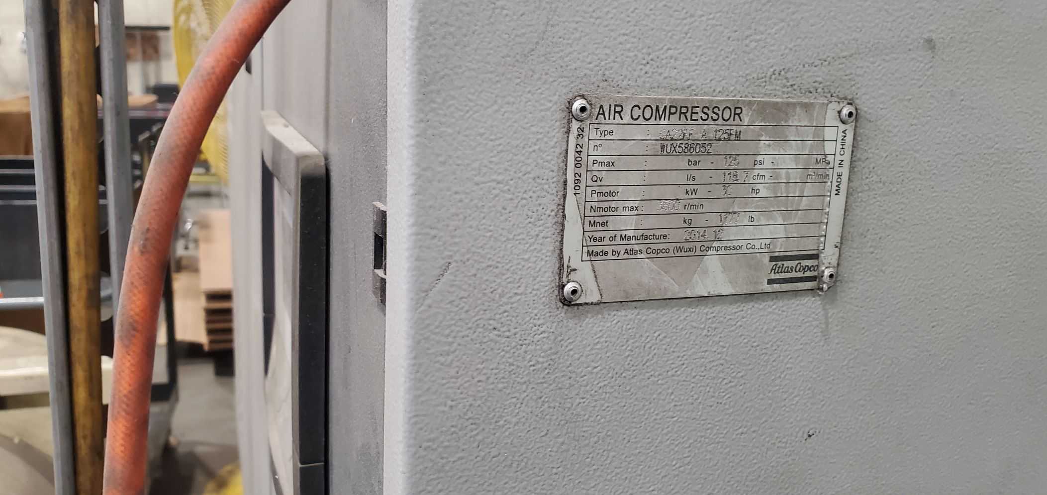 2014 Atlas Copco GA22FF Air Compressor - AIR COMPRESSORS