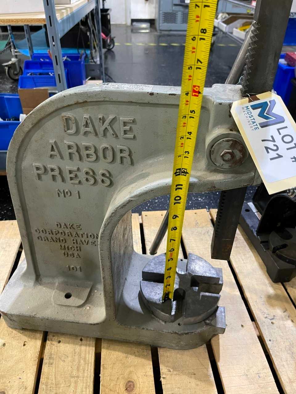 Dake NO 1 Arbor Press - MECHANICAL STAMPING PRESSES