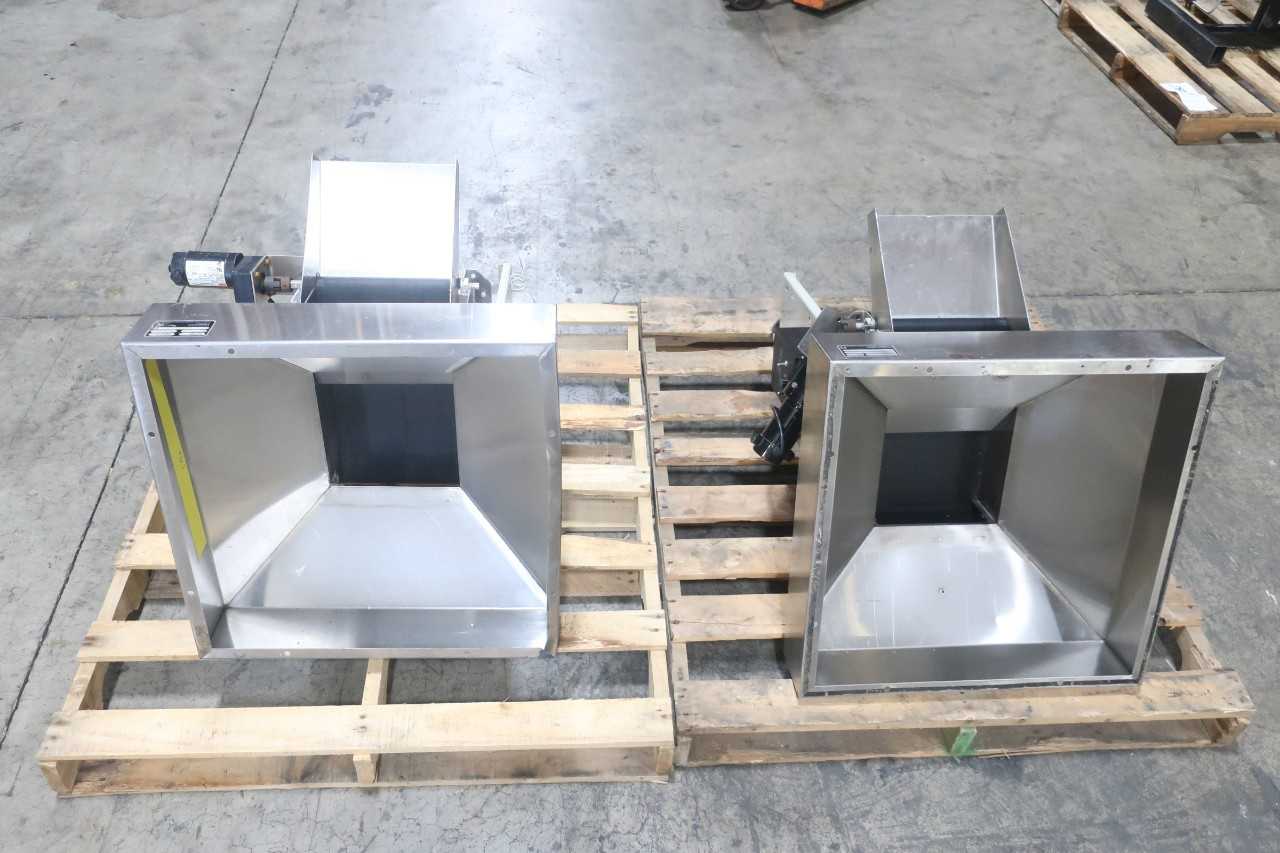 LOT OF 2 HOPPMANN LB3 CRS STAINLESS FEEDER HOPPERS - FOOD & BEVERAGE