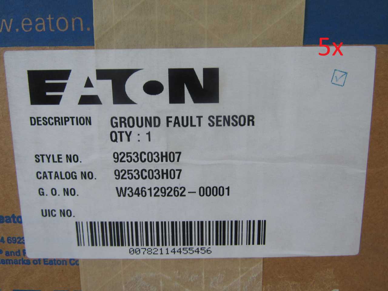 Lot of Quantity 5x 9253C03H07 Neutral Current Sensors - INSTRUMENTATION