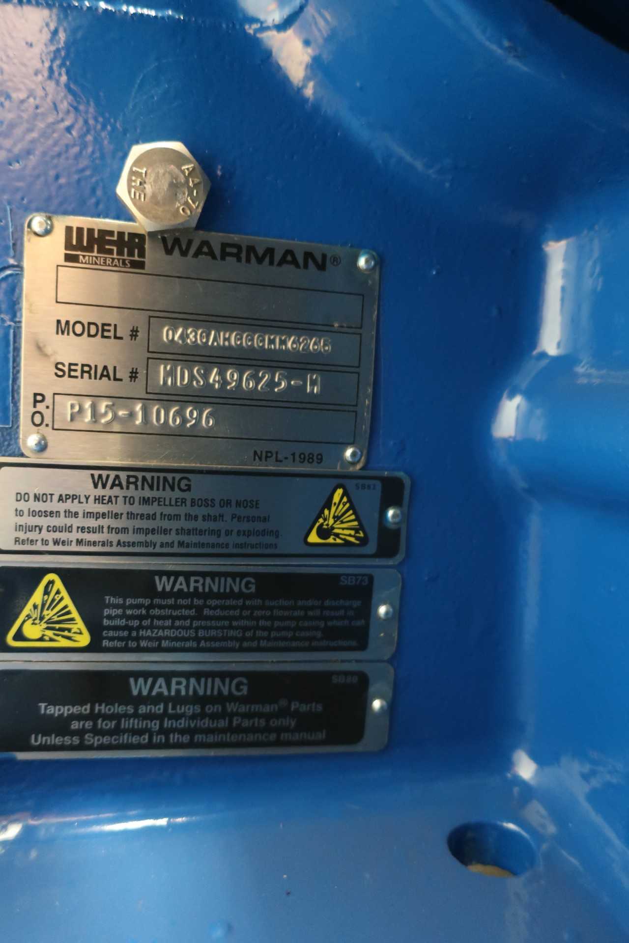 NEW WEIR WARMAN 043CAHCCCMM6265 CENTRIFUGAL PUMP 4/3 CAH 3X4IN - CENTRIFUGAL PUMP