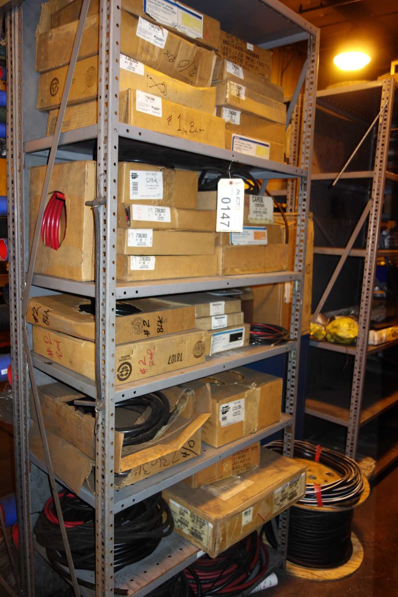 CONTENTS OF SHELVING, TRAILER CABLES - SHELVING