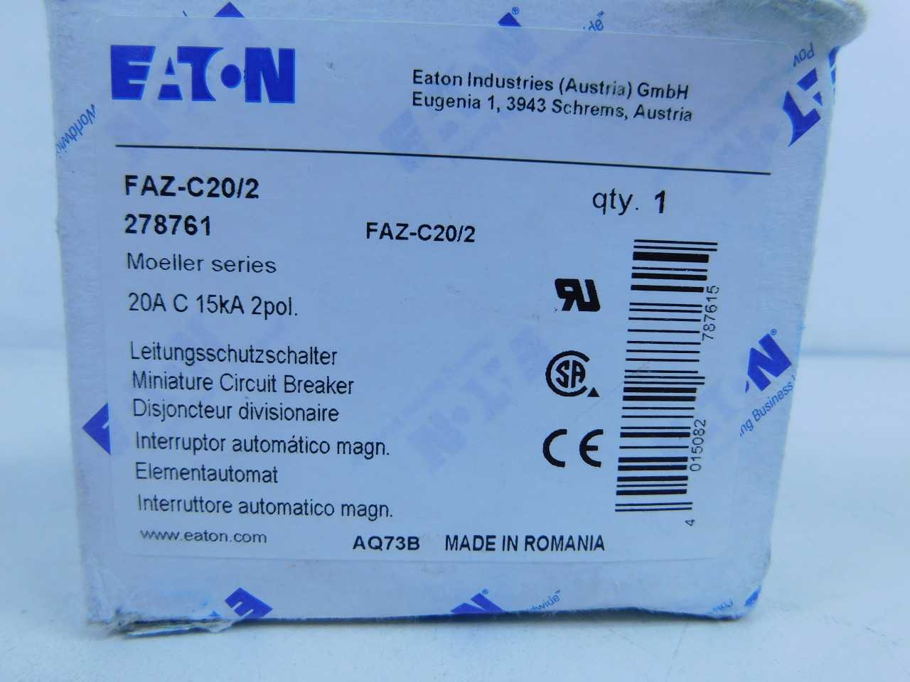 Quantity of 57x FAZ-C20/2 MCB/Industrials - VALVES Quantity of 57x FAZ-C20/2 MCB/Industrials - VALVES
