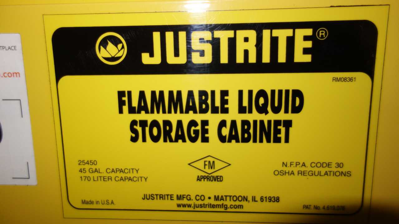 JUSTRITE 25450 45 GAL FLAMMABLE LIQUID STORAGE CABINET - TOOL STORAGE