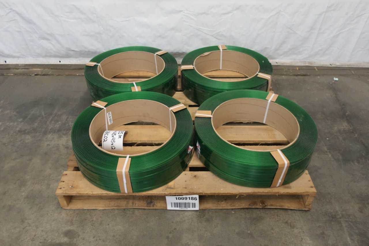 LOT OF 4 ROLLS OF AAR 65 POLYESTER STRAPPING, 3\4 IN - ELECTRIC POWER TOOLS