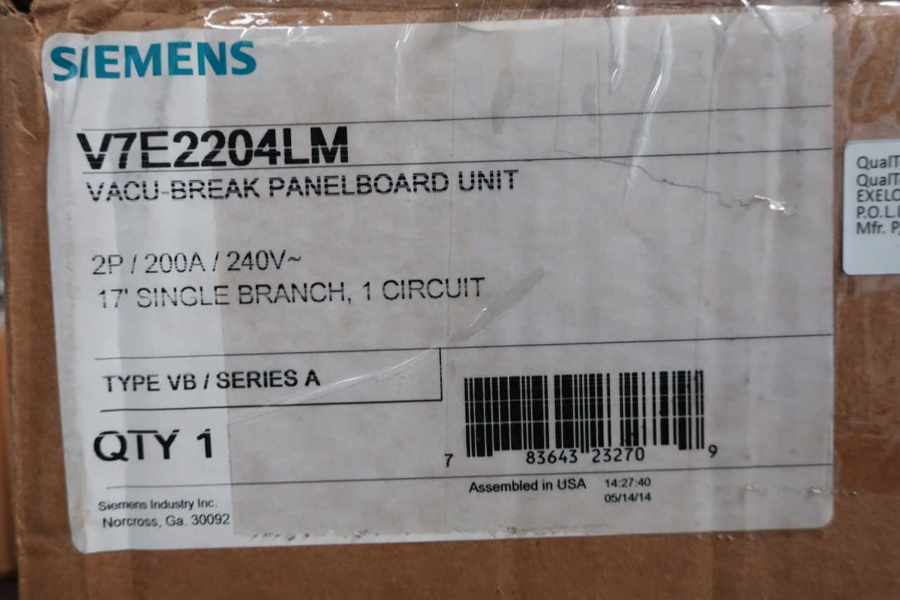 LOT OF 2 SIEMENS VACU-BREAK SWITCH POWER DISTRIBUTION PANELBOARD - ELECTRICAL COMPONENTS