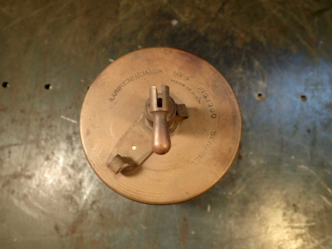 Lunkenheimer Sentinel #6 Brass & Glass Hit Miss Engine Oiler: 1/2" NPT Thread - MACHINING ACCESSORIES & TOOLING