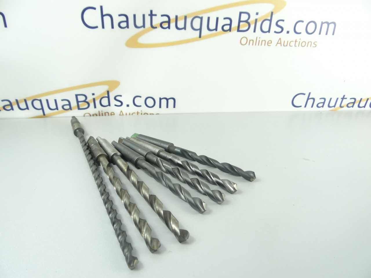 Lot of 7 Assorted HSS 2MT Taper Shank Drills - MACHINING EQUIPMENT PARTS