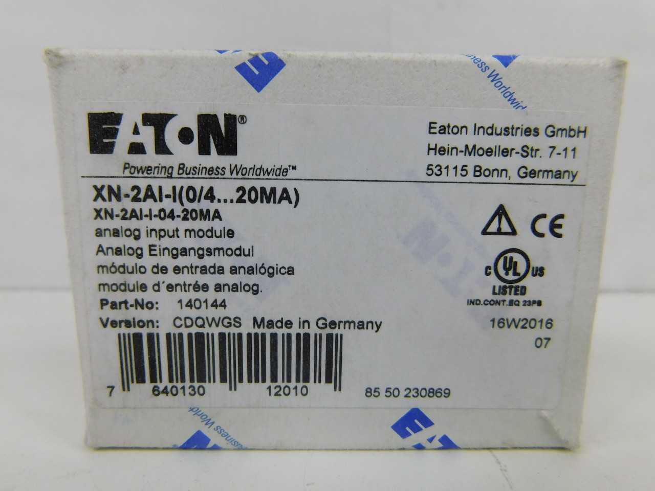 Quantity of 1x XN-2AI-I-04-20MA PLC/Process Logic Controllers - AUTOMATION & CONTROLS Quantity of 1x XN-2AI-I-04-20MA PLC/Process Logic Controllers - AUTOMATION & CONTROLS